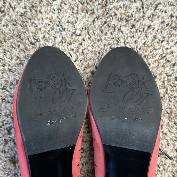 JOHN FLUEVOG Look Out Fascination Lace-Up Leather Heel Pink Oxford Coral Witchy - Picture 9 of 14